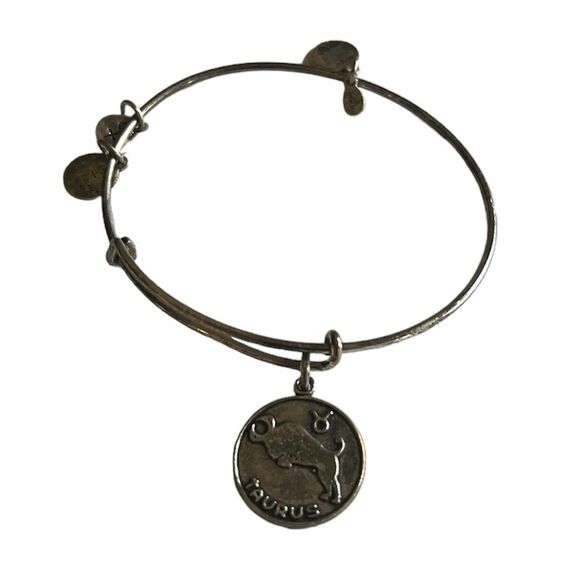 Alex and Ani Taurus Charm Rafaelian Silver Bangle Bracelet - Picture 5 of 15